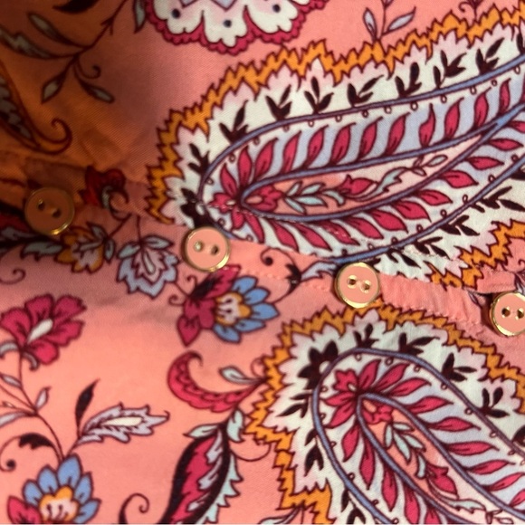 Talbots Pink Paisley Top Size XLP Boho Mature Dainty Feminine Springy Office - Picture 3 of 9